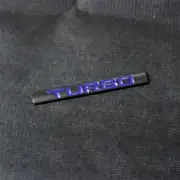 1x Black Blue TURBO Small Metal Badge Decal Emblem Sticker SUV Sport Limited Car (for: Peugeot)