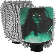 XYMZR Creepy Witch Gothic Absorbent Microfiber Car Wash Mitt, Funny Cute Anime Scratch Free for Cars Cleaning, Home Cleaning Mitts, 2 Pack, 10.24” L x 7.09” W