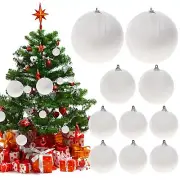 10pcs Velvet Christmas Ornaments Ball Handmade Fabric Xmas Hanging Balls Mixe...