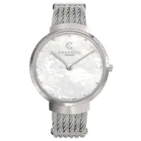 在飛比找Yahoo奇摩購物中心優惠-CHARRIOL SLIM時尚白色珍珠母貝腕錶 (ST34C