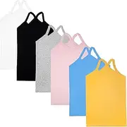 [Phedrew] Girls Dance Tank Tops Cotton Cami Tank Scoop Neck Undershirts 6-Pack