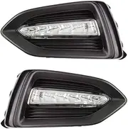 Flashing 1 Pair DRL Lamp LED Daytime Running Light Fog lamp Cover Compatible with Hyundai Solaris Accent 2017 2018 2019(Model B)