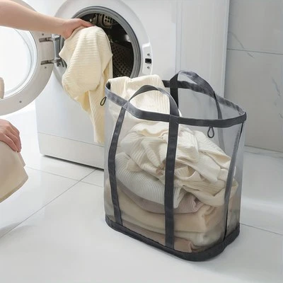 Mesh Collapsible Laundry Basket Laundry Hampers Storage Clothes Storage Bag