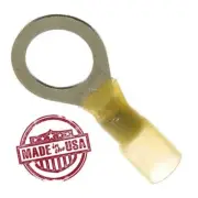MVP 50 Yellow 10-12 AWG Ring Terminals 1/2" - Made in the USA w/ 3M Heat Shrink