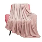 Fleece Blanket Textured Fuzzy Plush Throw Blanket Twin- 60" x 80" Light Pink