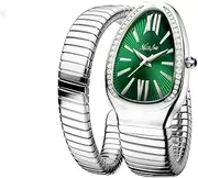[Generic] Elegant Women's Watch with Snake Head Shape Dial, Quartz Movement, Multiple Color Options – Stylish Stainless Steel Strap, 30m Water Resistance