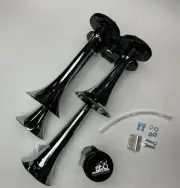 DIY DAWGHORNS Drill Train Horn Kit for Cordless Drill - Quad Chrome Trumpets