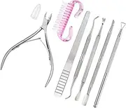 Nail Files & Buffers Nail tool set 7 pieces of dead skin pliers, nail file, nail kicker, dead skin scissors, nail remover, planer steel push manicure tool