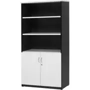 LOGAN STORAGE UNIT 900mm W x 450mm D x 1800mm H White & Ironstone Half Door