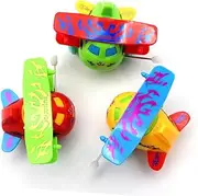 ERINGOGO 3pcs Tumbling Cartoon Clockwork Airplane Toy for Boy Girl Rotating Wind-up Playtime Fun Random Color for Early Education and Parent-boy Girl Interaction