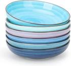Kitchentour Ceramic Pasta Bowls - Large Salad Bowls Porcelain Serving Bowl Set 2