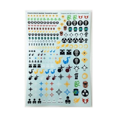 Warhammer 40k Chaos Space Marines transfer sheet - New OOP