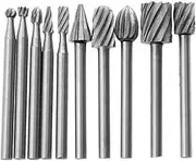 10 Pieces of 1/8 High-Speed Steel Milling Cutter Drill Bit Set Carbide Rotating Burr Tool Stone Metal Root Carving Milling Cutter Boring Tool