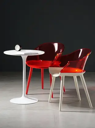北歐亞克力餐椅創意幽靈椅扶手凳子網紅靠背椅透明椅子塑料水晶椅