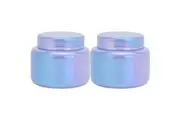 2x Annabel Trends Glass Opal Jar Home Bathroom Storage Organiser Sml Periwinkle