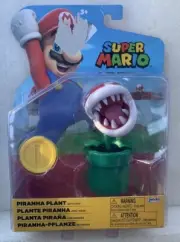 Piranha Plant with Coin Super Mario Action Figure New Sealed