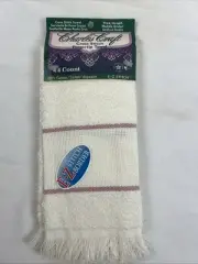 Charles Craft 14 Count Cross Stitch Blue Fingertip Towel 100% Cotton NEW