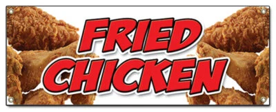 FRIED CHICKEN BANNER SIGN restaurant signs Southern Maryland fresh hot wings