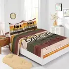 Cartoon Camping Kids Bed Decor Fitted Sheet Set Single/Double/Queen/King Size