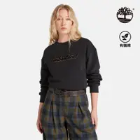 在飛比找PChome24h購物優惠-Timberland 女款黑色寬版LOGO長袖套頭上衣|A6