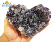 Amethyst Quartz Crystal Heart Geode Healing Stone Crystals 598g 4.75" (AMHS)