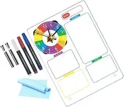 SEWACC 1 Set of Clear Acrylic Dry Erase Board Writing Desk Easel Board Dry Erase Board Panel with Clocks Frameless Easel Memo Boards with Towel Marker Pen for Home Office