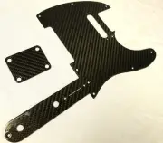 Carbon Fiber Tele Pickguard Control Plate Neck Plate Set Glossy USA Ship