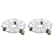 2x Yard Master 40cm Round Metal Pot Stand/Rack On Wheels Garden Plant Trolley