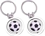 Kisangel 2PCS Simulation Rotary Sports Balls Key Chains Creative Pendant Decorative Key Chain Fun Present for Sports Fans with Exquisite Workmanship