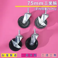 在飛比找蝦皮商城優惠-Buyjm 免運 鐵力士專用的3"-75mm工業輪(附2活2