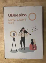 UBeesize 10" Selfie Ring Light with Tripod Stand Black, Ring Light Set,