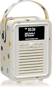 8160 Retro Mini DAB+ Digital Radio with AM/FM, Bluetooth & Alarm Clock – Emma Bridgewater Polka Dot