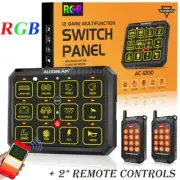 AUXBEAM AC-1200 RGB Switch Panel Toggle/Momentary/Pulsed w APP&2*Remote Controls