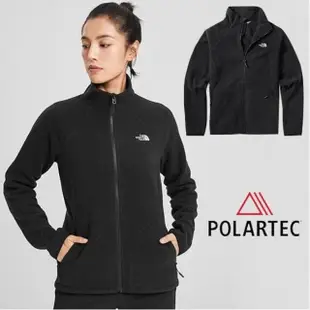 【The North Face】女款 Polartec 彈性保暖輕柔刷毛抓絨外套夾克/透氣快乾(364K-KY4 黑)