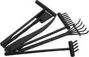 6pcs Zen Sand Rake Set Miniatures Small Garden Rake Sandbox Sand Smoothing Rake Meditation Accessories Sand Zen Garden Tools Sensory Bin Garden Tools Remover Racking Plastic Black