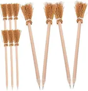 SHINEOFI Halloween Party Favor 12pcs Wooden Pencils Witch Broomstick Shape Bulk Pencils for Kids and Adults