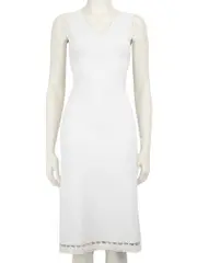 White Cut-Out Hem Dress
