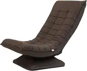 LXTX Ultimate Comfort Gaming Chair - Foldable Floor Sofa Lounge Chair with Adjustable Swivel Base, Steel Frame, and Massage Lumbar Pillow - Perfect for Gamers and Loungers (Brown,80CM)