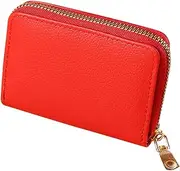 [Generic] Women Portable Card Storage Bag Card Holder Key Storage Bag Bag Women's Clutches (Red, One Size)