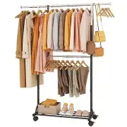 Hanging racks for clothes Rack with Wheels Garment racks for hanging clothes ...