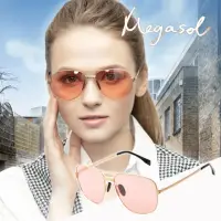在飛比找momo購物網優惠-【MEGASOL】寶麗萊UV400時尚中性偏光太陽眼鏡變色墨