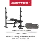 NEW CORTEX MF4000 Bench Press with 90kg Standard Tri-Grip Weight and Bar Set