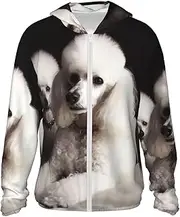 [LHBWCVN] UPF 50+ Light Jacket Full Zip Sun Protection Hoodie for Women Men Long Sleeve French Poodle Sun Shirts