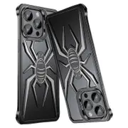 Pop Phones Metal Spider Hollow Case (Suits iPhone 15 Pro Max) - Black/White