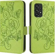 [IVY] Galaxy A53 5G PU Leather Flip Cover Wallet Case [Rose][Wrist & Shoulder Strap][Card Holder][Kickstand] for Samsung Galaxy A53 5G Case - Green