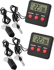 2 Sets Box Pet Thermometer Oven Brooder Plate Reptile Accessories Water Thermostat for Reptiles Automatic Fish Turtle Reptile Incubator Freezer Clock Refrigerator Abs Crawl