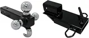 Extreme Max 5001.1389 Clamp-On Forklift Hitch 2" Receiver with Tri-Ball Hitch and Tow Hook