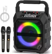 Karaoke Speaker, Bluetooth Portable Singing Machine with 2 Wireless