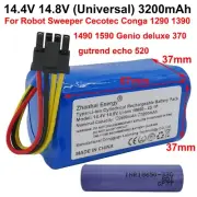 14.4V 3200mAh Rechargeable Battery For Robot Sweeper Cecotec Conga 1290 1390 New