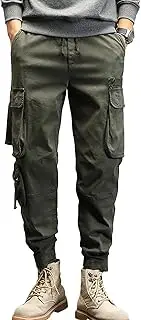 [JEShifangjiusu] Men's Skinny Straight-Fit Work Pant Outdoor Tactical Pants Lightweight Waterproof Military Cargo Hiking Pants